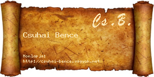 Csuhai Bence névjegykártya