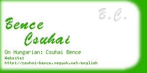 bence csuhai business card